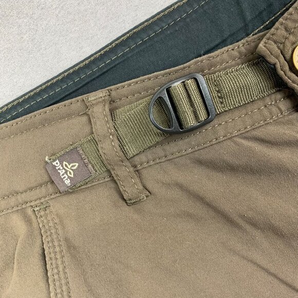 Prana Mens Shorts Small Brown Cargo Zion Belted 12" Inseam Outdoor Hiking UPF - Picture 2 of 11